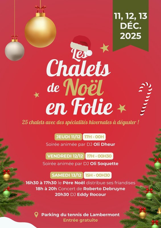Marchés de Noël Les Chalets Noël Folie