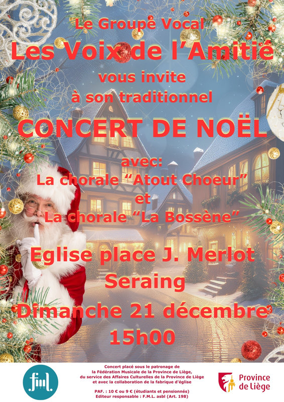 Concerts Concert Noël Voix l Amitié Seraing