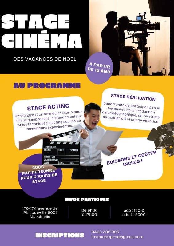 Stages,cours Stage Cinéma