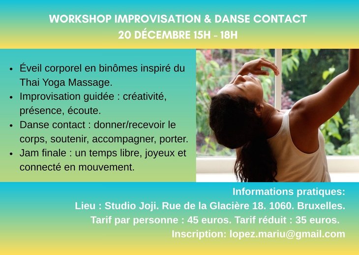 Stages,cours Workshop Improvisation & Danse Contact Explorer, jouer, bouger ensemble