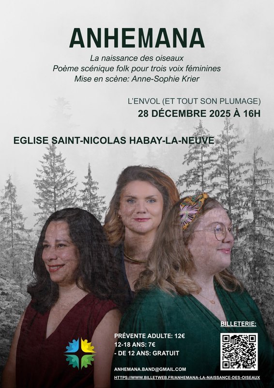 Concerts Concert/Spectacle Naissance oiseaux  le trio vocal Anhemana