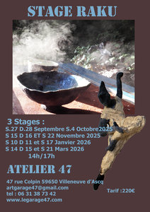 Stages,cours stage Raku l atelier 47