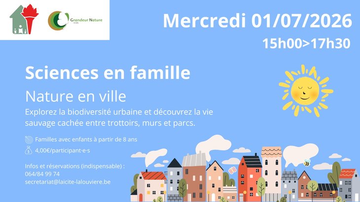 Stages,cours Sciences famille : Nature ville