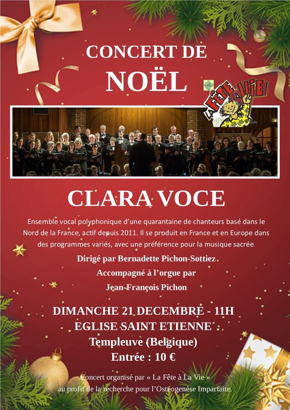 Concerts Concert la chorale  CLARA Voce  la Venue Noël.
