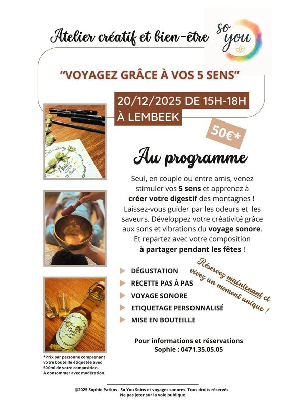Stages,cours Voyagez grâce vos 5 sens