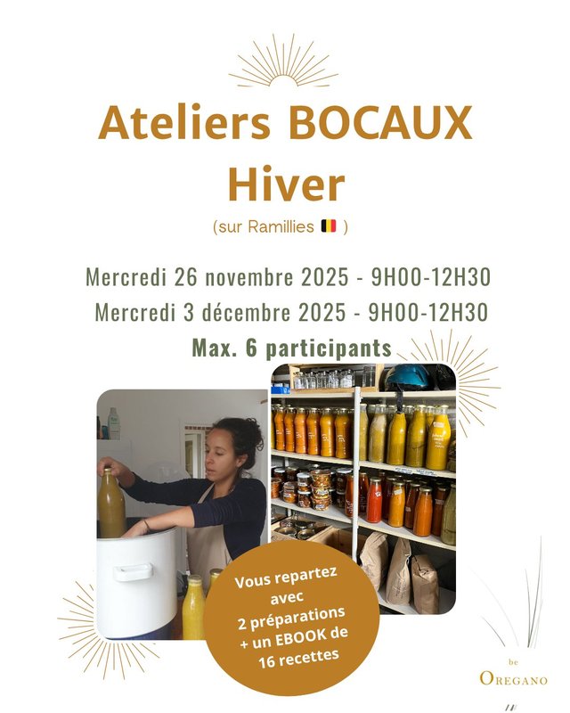 Stages,cours Ateliers Bocaux Conservation (stérilisation, lacto-fermentation, huile,..)