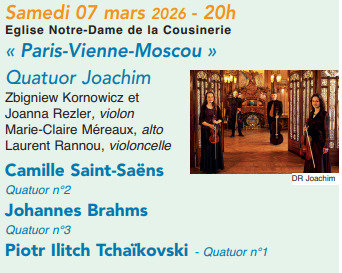 Concerts Concert Paris-Vienne-Moscou - Quatuor Joachim