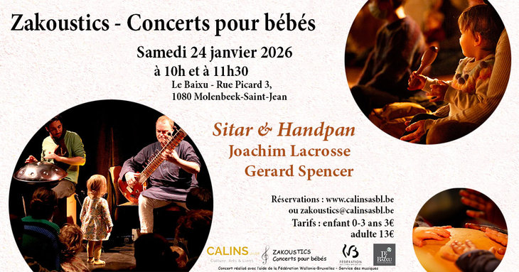 Concerts Zakoustics - Concerts pour bébés - Baixu - Sitar & Handpan