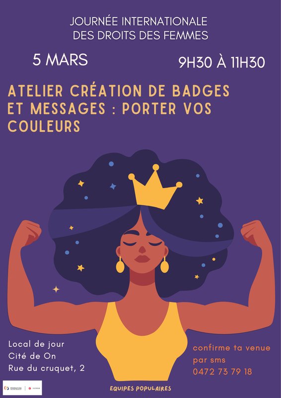 Conférences Atelier créa­tion badges messages : porter couleurs