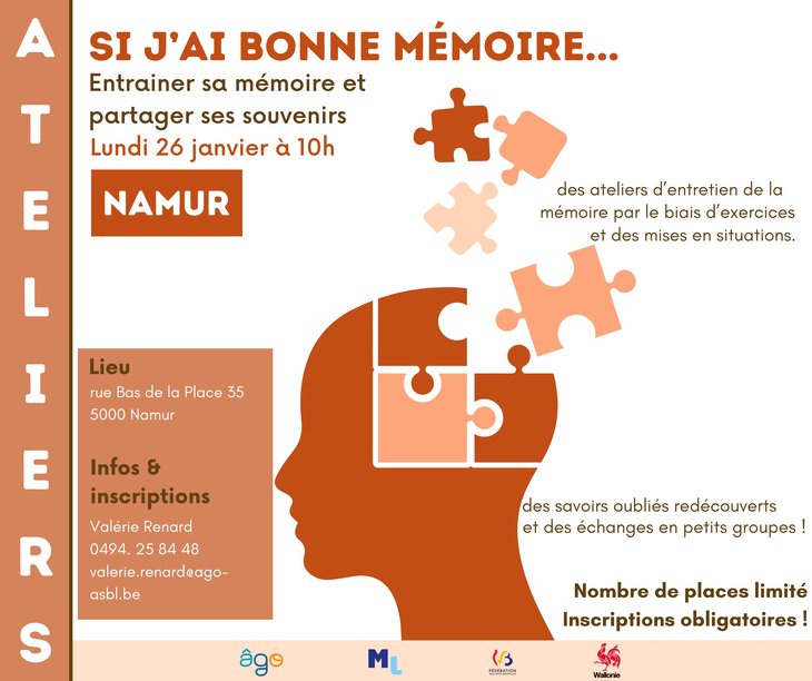 Conférences Atelier j ai bonne mémoire...