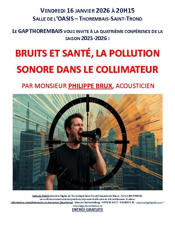 Conférences Bruit santé, impact la pollution sonore
