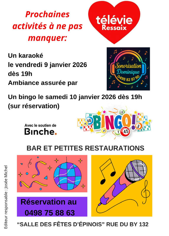 Loisirs Bingo d’hiver Télévie Ressaix