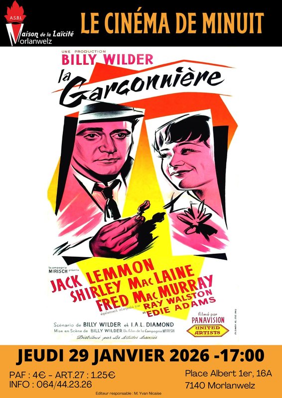 Spectacles Cinéma Minuit... 17h garçonnière 