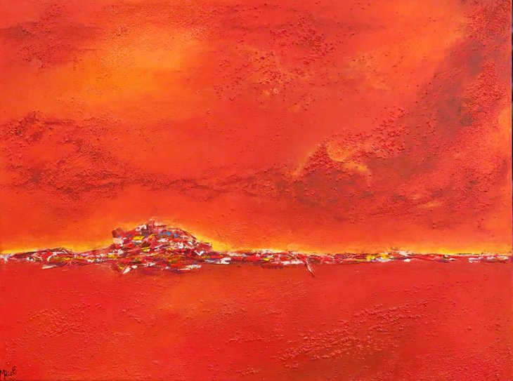 Stages,cours Atelier  Paysage Toscan abstrait - Techniques mixtes 