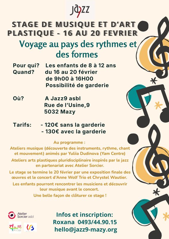 Stages,cours Stage musique arts plastiques:  Voyage pays rythmes des formes 