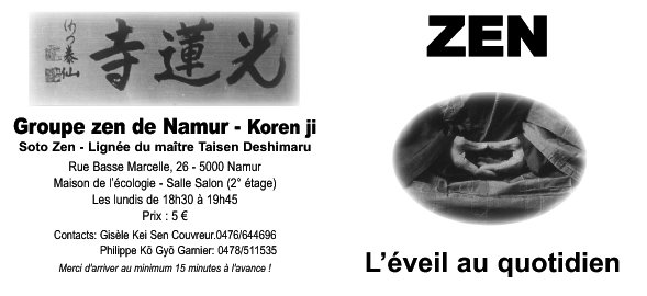 Stages,cours Initiation Méditation Sōtō