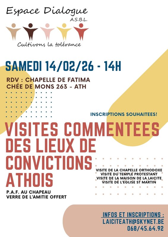 Excursions, séjours Visites commentées lieux culte de conviction athois