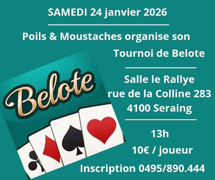 Loisirs Belote profit l’association Poils Moustaches
