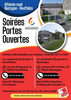 Loisirs Soirée portes ouvertes l Athénée Royal Bastogne-Houffalize
