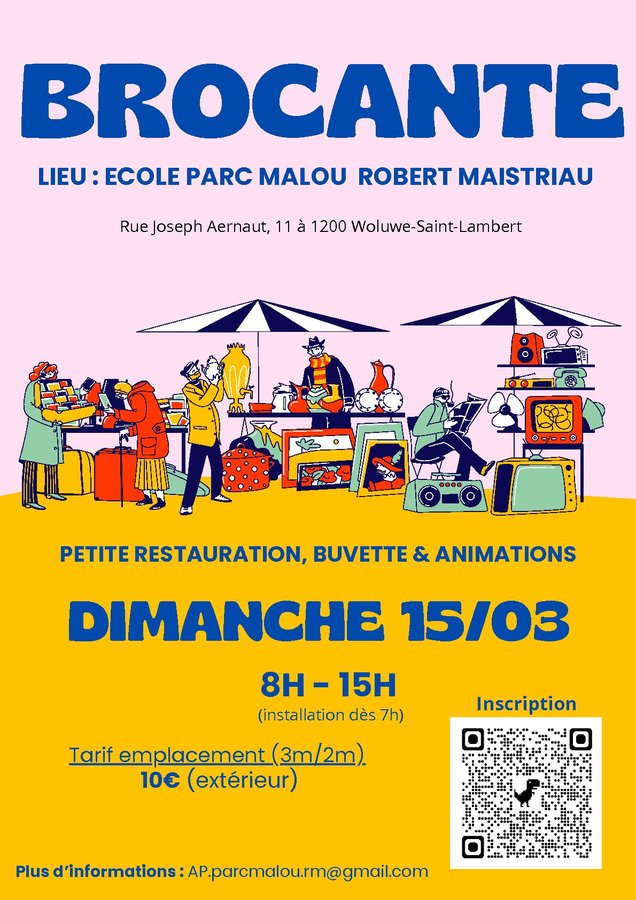  Brocante l Association Parents l Ecole Parc Malou Robert Maistriau