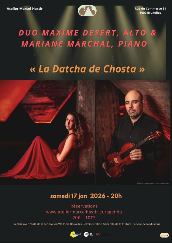 Concerts Duo Maxime Desert, alto Mariane Marchal, piano La Datcha Chosta