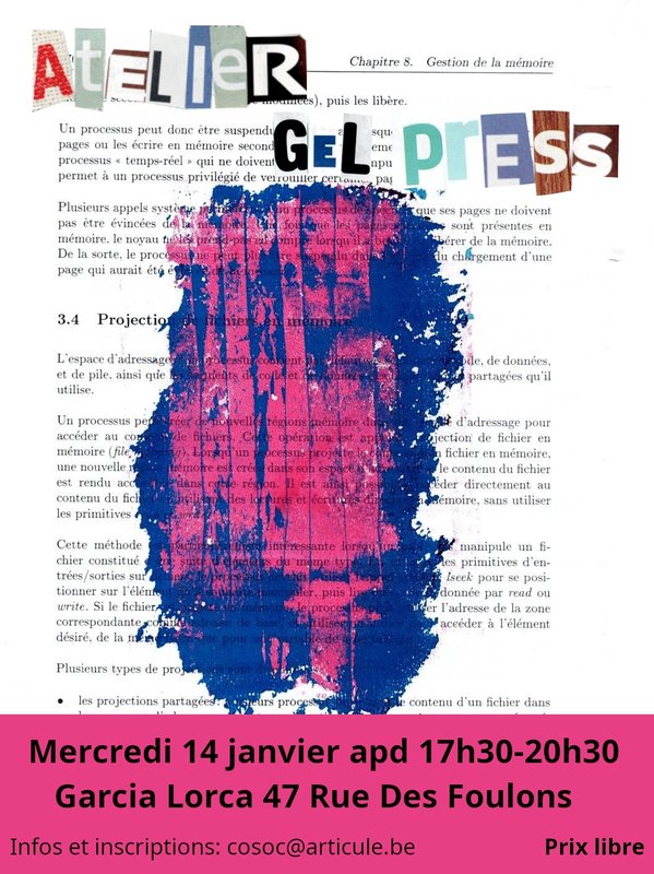 Stages,cours Atelier Press