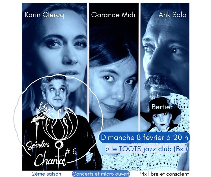 Concerts Soirée Chantal (4 artistes francophones + micro ouvert )