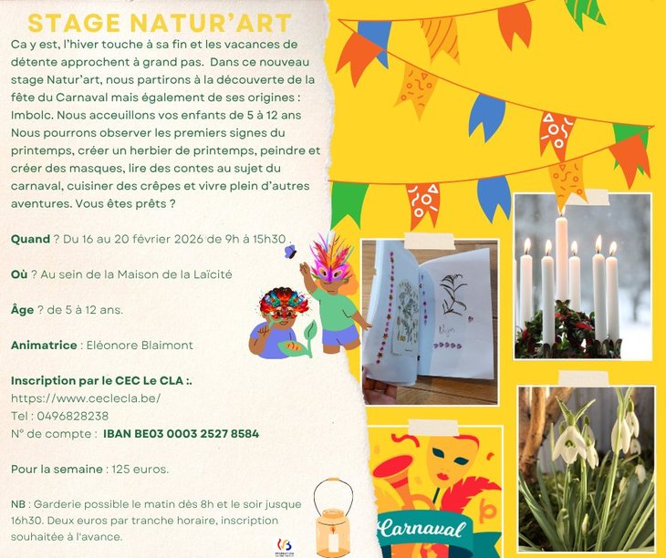 Stages,cours Stage Natur art : carnaval