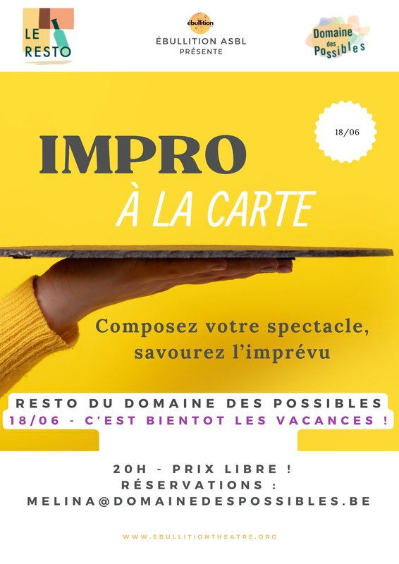 Spectacles Impro resto - Impro la carte, c est vacances 