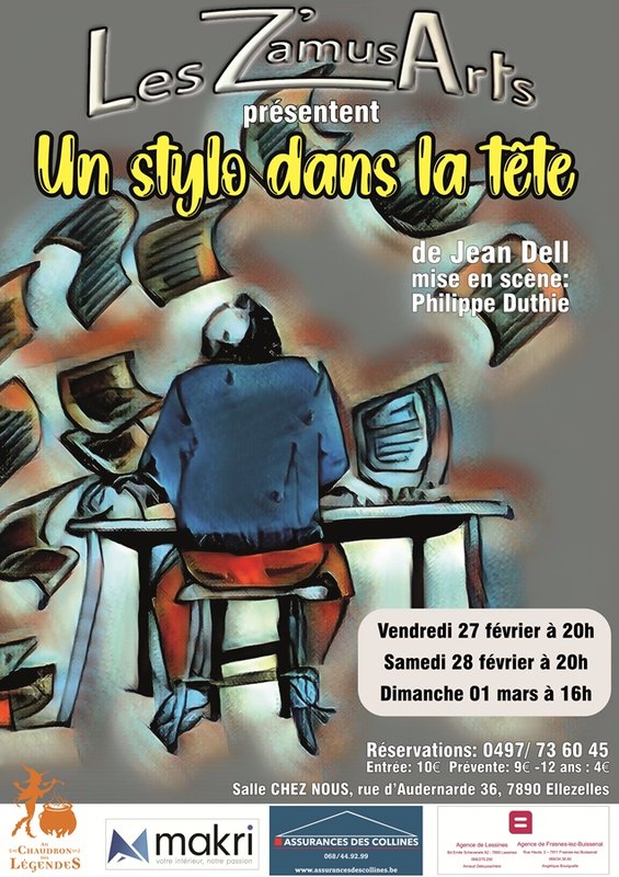 Spectacles Théâtre - stylo dans tête Jean Dell