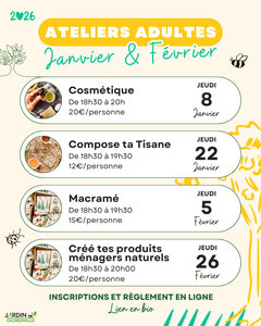 Stages,cours Animations adultes Jardin Chlorophylle