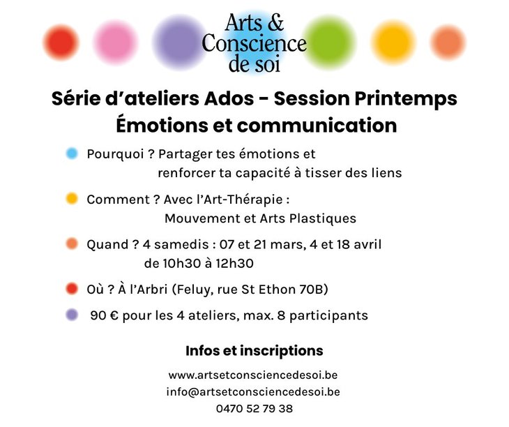 Stages,cours Ateliers Ados : Émotions communication