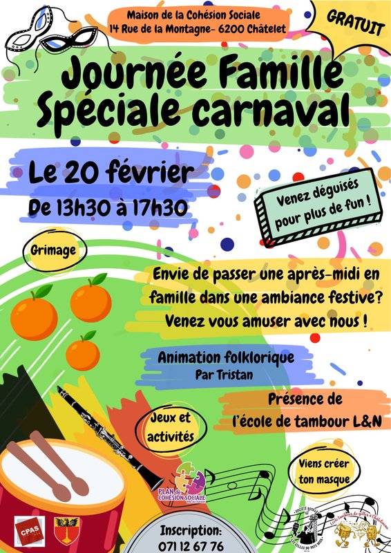 Loisirs Journée famille spéciale Carnaval