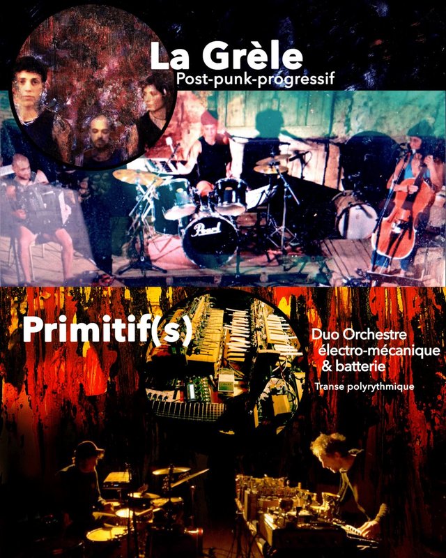 Concerts Concerts Zélés : Grèle (post punk) Primitif(s)