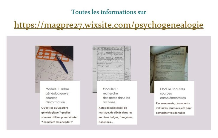 Stages,cours Formation Réalisez votre arbre généalogique