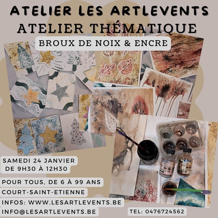 Stages,cours Atelier exploration initiation brou noix encres