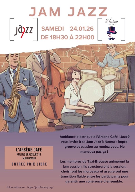 Concerts Jam Jazz avec Taxi-Brousse partenariat avec l Arsène Café