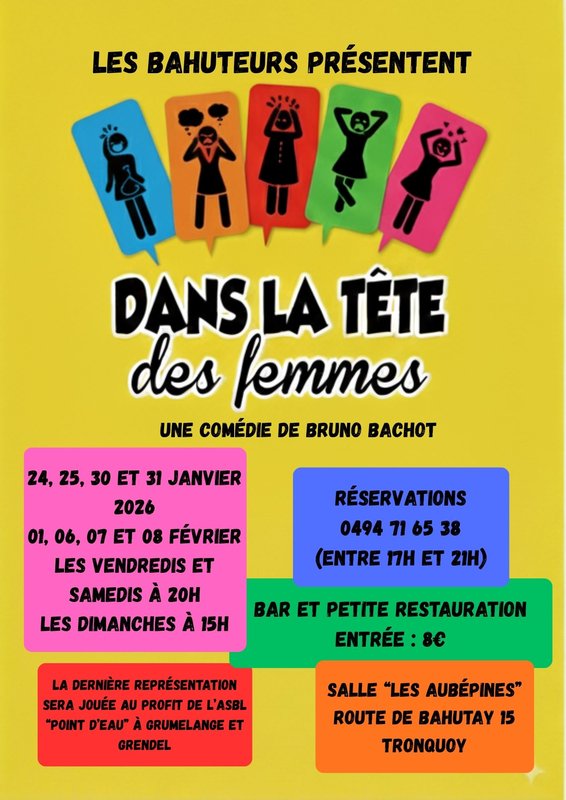 Spectacles Théâtre :  Dans tête femmes  