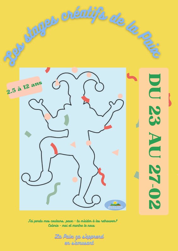 Stages,cours Stage créatif la Paix: Arlequin a perdu chapeau