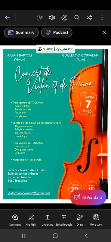 Concerts Concert violon de piano