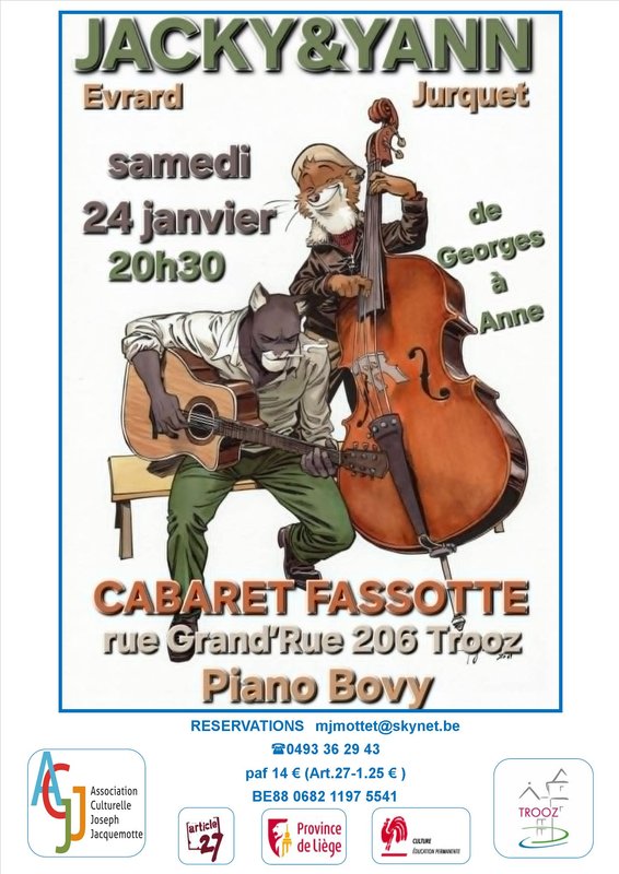 Concerts Récital Jacky Evrard & Yann Jurquet - Georges Anne (chanson française)