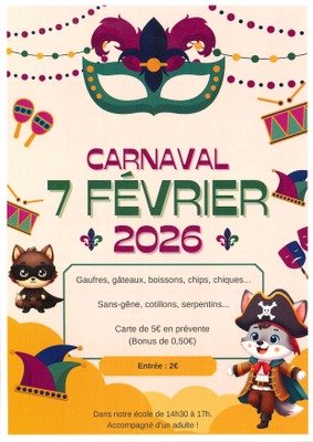 Loisirs Après-midi carnaval l école Saint-Nicolas