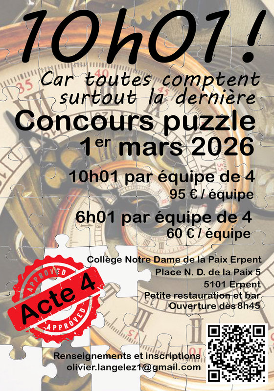 Loisirs 4e édition concours puzzle 6h01 10h01