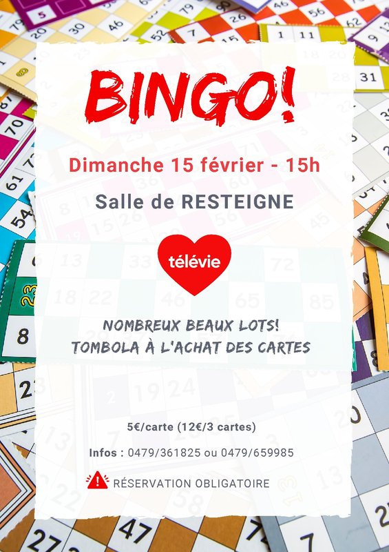 Loisirs Bingo profit Télévie