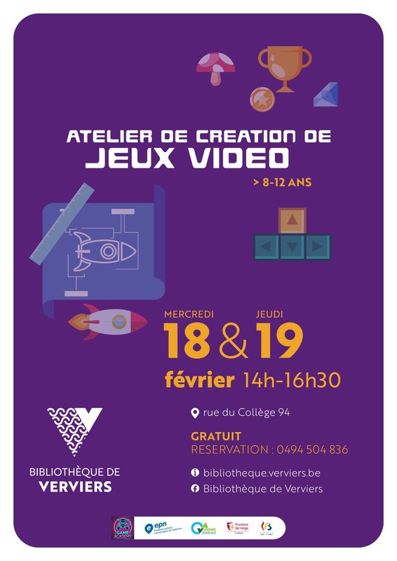 Stages,cours Ateliers création jeux vidéo