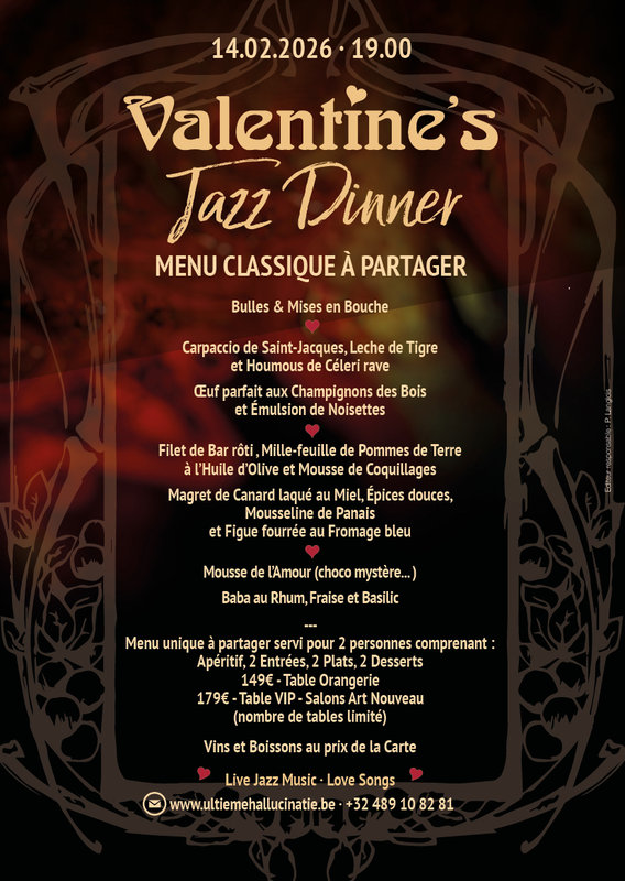 Soirées Valentine’s Jazz Dinner