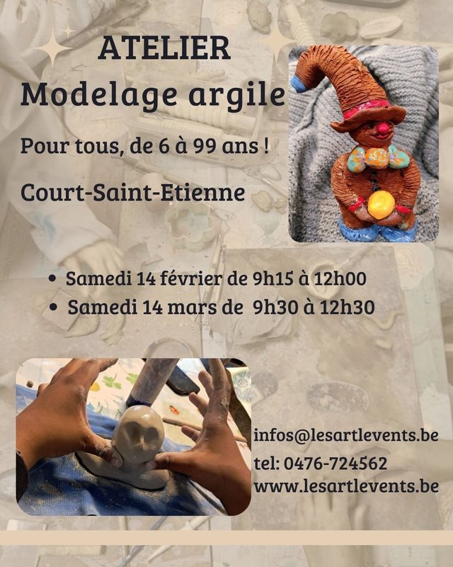 Stages,cours Atelier modelage argile