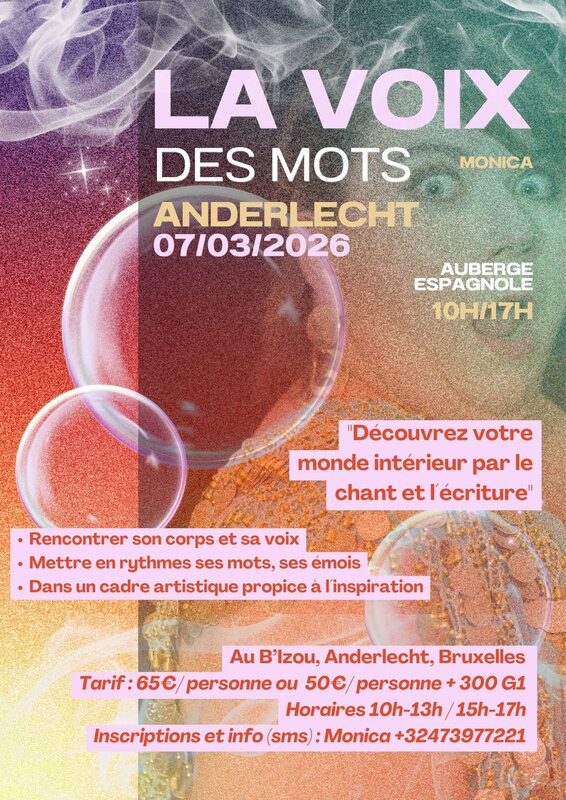 Stages,cours Découvrez votre monde intérieur le chant l´écriture