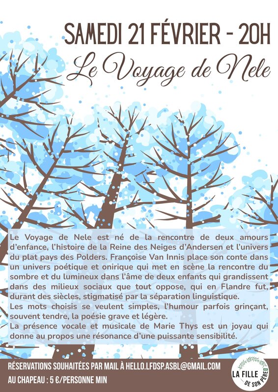 Spectacles Le Voyage Nele - Récit plusieurs voix : bilingue, accompagnement musical