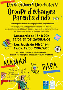 Stages,cours Groupe d échanges - Rencontres entre parents d ados